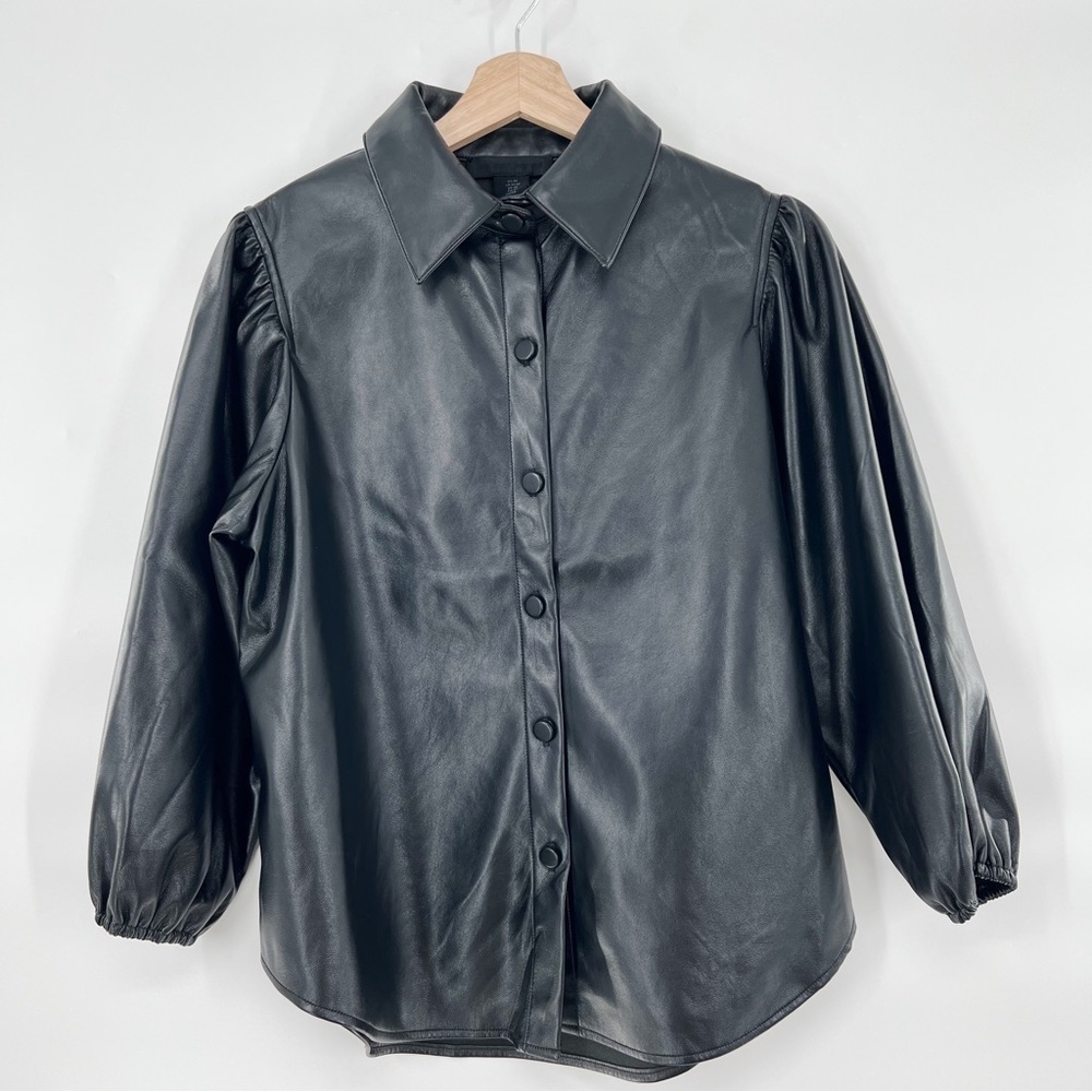 MAISON Cinqcent faux leather long sleeves top